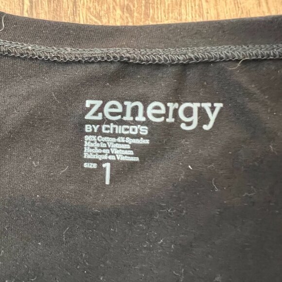 Chico's Zenergy Mini Stud Sparkle Black Top Sz 1 (8) - Picture 5 of 12